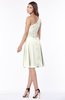 ColsBM Lilyana Ivory Romantic One Shoulder Chiffon Knee Length Pleated Bridesmaid Dresses