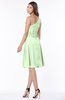 ColsBM Lilyana Pale Green Romantic One Shoulder Chiffon Knee Length Pleated Bridesmaid Dresses