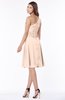 ColsBM Lilyana Peach Puree Romantic One Shoulder Chiffon Knee Length Pleated Bridesmaid Dresses