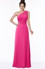 ColsBM Adalyn Fandango Pink Mature Sheath Sleeveless Half Backless Chiffon Ruching Bridesmaid Dresses