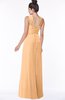 ColsBM Isla Apricot Elegant V-neck Sleeveless Chiffon Floor Length Ruching Bridesmaid Dresses