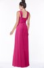 ColsBM Isla Beetroot Purple Elegant V-neck Sleeveless Chiffon Floor Length Ruching Bridesmaid Dresses