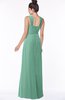 ColsBM Isla Beryl Green Elegant V-neck Sleeveless Chiffon Floor Length Ruching Bridesmaid Dresses