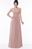 ColsBM Isla Blush Pink Elegant V-neck Sleeveless Chiffon Floor Length Ruching Bridesmaid Dresses