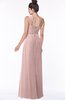 ColsBM Isla Blush Pink Elegant V-neck Sleeveless Chiffon Floor Length Ruching Bridesmaid Dresses