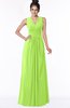 ColsBM Isla Bright Green Elegant V-neck Sleeveless Chiffon Floor Length Ruching Bridesmaid Dresses