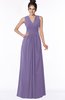 ColsBM Isla Chalk Violet Elegant V-neck Sleeveless Chiffon Floor Length Ruching Bridesmaid Dresses