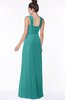 ColsBM Isla Emerald Green Elegant V-neck Sleeveless Chiffon Floor Length Ruching Bridesmaid Dresses