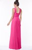 ColsBM Isla Fandango Pink Elegant V-neck Sleeveless Chiffon Floor Length Ruching Bridesmaid Dresses