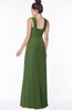ColsBM Isla Garden Green Elegant V-neck Sleeveless Chiffon Floor Length Ruching Bridesmaid Dresses