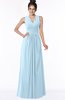 ColsBM Isla Ice Blue Elegant V-neck Sleeveless Chiffon Floor Length Ruching Bridesmaid Dresses