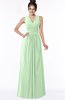 ColsBM Isla Light Green Elegant V-neck Sleeveless Chiffon Floor Length Ruching Bridesmaid Dresses