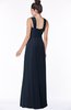 ColsBM Isla Navy Blue Elegant V-neck Sleeveless Chiffon Floor Length Ruching Bridesmaid Dresses