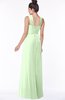 ColsBM Isla Pale Green Elegant V-neck Sleeveless Chiffon Floor Length Ruching Bridesmaid Dresses