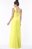 ColsBM Isla Pale Yellow Elegant V-neck Sleeveless Chiffon Floor Length Ruching Bridesmaid Dresses