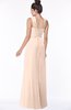 ColsBM Isla Peach Puree Elegant V-neck Sleeveless Chiffon Floor Length Ruching Bridesmaid Dresses