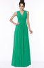 ColsBM Isla Pepper Green Elegant V-neck Sleeveless Chiffon Floor Length Ruching Bridesmaid Dresses