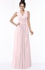 ColsBM Isla Petal Pink Elegant V-neck Sleeveless Chiffon Floor Length Ruching Bridesmaid Dresses