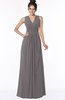 ColsBM Isla Ridge Grey Elegant V-neck Sleeveless Chiffon Floor Length Ruching Bridesmaid Dresses