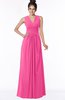 ColsBM Isla Rose Pink Elegant V-neck Sleeveless Chiffon Floor Length Ruching Bridesmaid Dresses