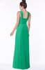 ColsBM Isla Sea Green Elegant V-neck Sleeveless Chiffon Floor Length Ruching Bridesmaid Dresses