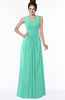 ColsBM Isla Seafoam Green Elegant V-neck Sleeveless Chiffon Floor Length Ruching Bridesmaid Dresses