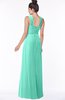 ColsBM Isla Seafoam Green Elegant V-neck Sleeveless Chiffon Floor Length Ruching Bridesmaid Dresses
