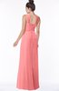 ColsBM Isla Shell Pink Elegant V-neck Sleeveless Chiffon Floor Length Ruching Bridesmaid Dresses