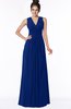 ColsBM Isla Sodalite Blue Elegant V-neck Sleeveless Chiffon Floor Length Ruching Bridesmaid Dresses
