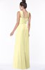 ColsBM Isla Soft Yellow Elegant V-neck Sleeveless Chiffon Floor Length Ruching Bridesmaid Dresses