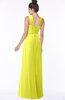 ColsBM Isla Sulphur Spring Elegant V-neck Sleeveless Chiffon Floor Length Ruching Bridesmaid Dresses
