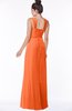 ColsBM Isla Tangerine Elegant V-neck Sleeveless Chiffon Floor Length Ruching Bridesmaid Dresses