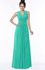 ColsBM Isla Viridian Green Elegant V-neck Sleeveless Chiffon Floor Length Ruching Bridesmaid Dresses