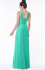 ColsBM Isla Viridian Green Elegant V-neck Sleeveless Chiffon Floor Length Ruching Bridesmaid Dresses