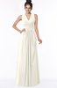 ColsBM Isla Whisper White Elegant V-neck Sleeveless Chiffon Floor Length Ruching Bridesmaid Dresses