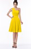 ColsBM Sophia Yellow Cute A-line Sleeveless Chiffon Ruching Bridesmaid Dresses