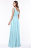 ColsBM Adeline Aqua Gorgeous A-line One Shoulder Zip up Floor Length Pleated Bridesmaid Dresses