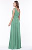 ColsBM Adeline Beryl Green Gorgeous A-line One Shoulder Zip up Floor Length Pleated Bridesmaid Dresses