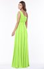 ColsBM Adeline Bright Green Gorgeous A-line One Shoulder Zip up Floor Length Pleated Bridesmaid Dresses