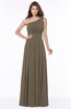 ColsBM Adeline Carafe Brown Gorgeous A-line One Shoulder Zip up Floor Length Pleated Bridesmaid Dresses