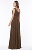 ColsBM Adeline Chocolate Brown Gorgeous A-line One Shoulder Zip up Floor Length Pleated Bridesmaid Dresses