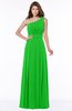 ColsBM Adeline Classic Green Gorgeous A-line One Shoulder Zip up Floor Length Pleated Bridesmaid Dresses