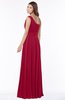 ColsBM Adeline Dark Red Gorgeous A-line One Shoulder Zip up Floor Length Pleated Bridesmaid Dresses