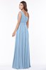 ColsBM Adeline Dusty Blue Gorgeous A-line One Shoulder Zip up Floor Length Pleated Bridesmaid Dresses