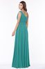 ColsBM Adeline Emerald Green Gorgeous A-line One Shoulder Zip up Floor Length Pleated Bridesmaid Dresses