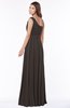 ColsBM Adeline Fudge Brown Gorgeous A-line One Shoulder Zip up Floor Length Pleated Bridesmaid Dresses