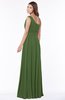 ColsBM Adeline Garden Green Gorgeous A-line One Shoulder Zip up Floor Length Pleated Bridesmaid Dresses