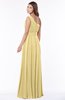 ColsBM Adeline Gold Gorgeous A-line One Shoulder Zip up Floor Length Pleated Bridesmaid Dresses