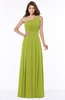 ColsBM Adeline Green Oasis Gorgeous A-line One Shoulder Zip up Floor Length Pleated Bridesmaid Dresses