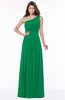 ColsBM Adeline Green Gorgeous A-line One Shoulder Zip up Floor Length Pleated Bridesmaid Dresses